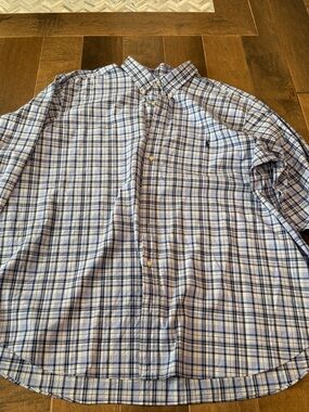 Polo by Ralph Lauren Blue and White Plaid Button-Up Shirt